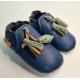 vegan slippers blue with pompoms