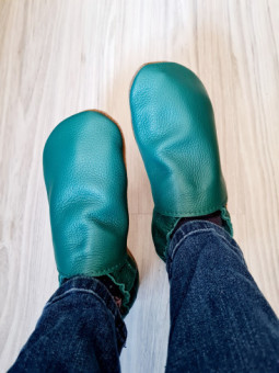 soft leather slippers for children and adults, warm lining