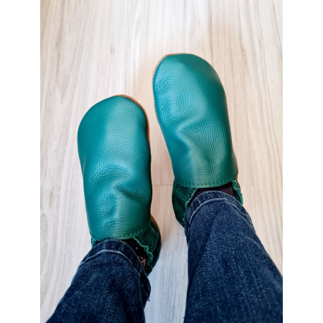 chaussons cuir - avocado