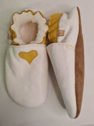 Papuce s ovčia koža farebný vzor kožena stielka