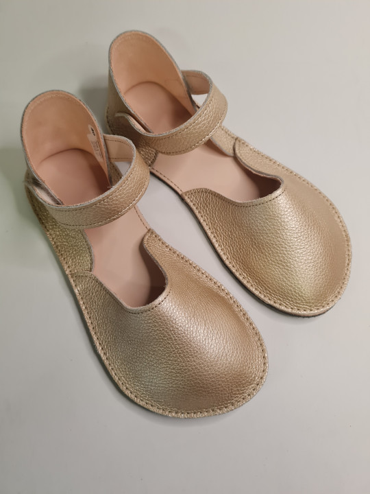 Ballerine barefoot flex cuir shine "doré "