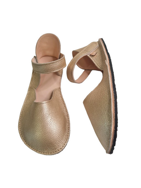 Ballerine barefoot flex cuir shine "doré "