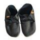 lace up slippers black leather