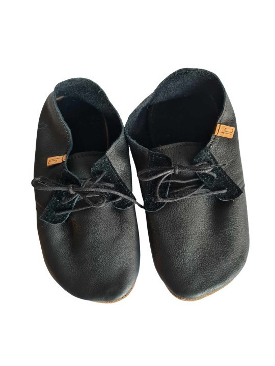 lace up slippers black leather