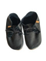 lace up slippers black leather