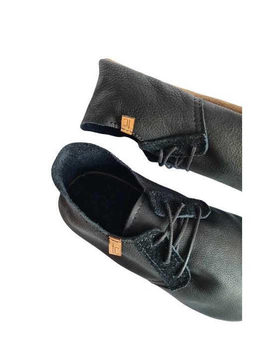 lace up slippers black leather