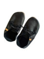 lace up slippers black leather
