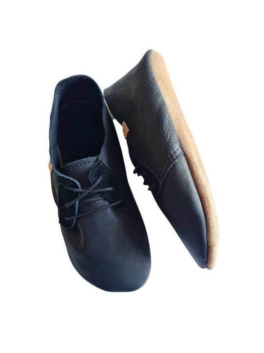 lace up slippers black leather