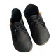 lace up slippers black leather