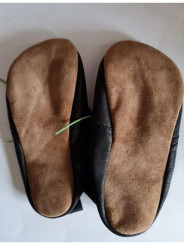 lace up slippers black leather