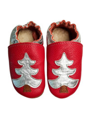 Silver Christmas tree slippers