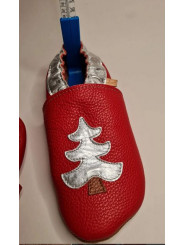 Chaussons de Noel sapin argenté