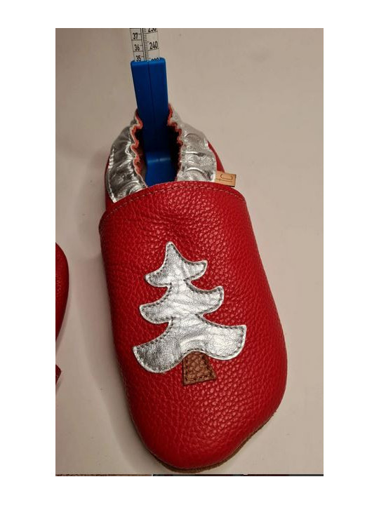 Chaussons de Noel sapin argenté