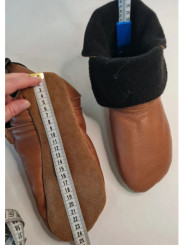 Booties leather slippers brown