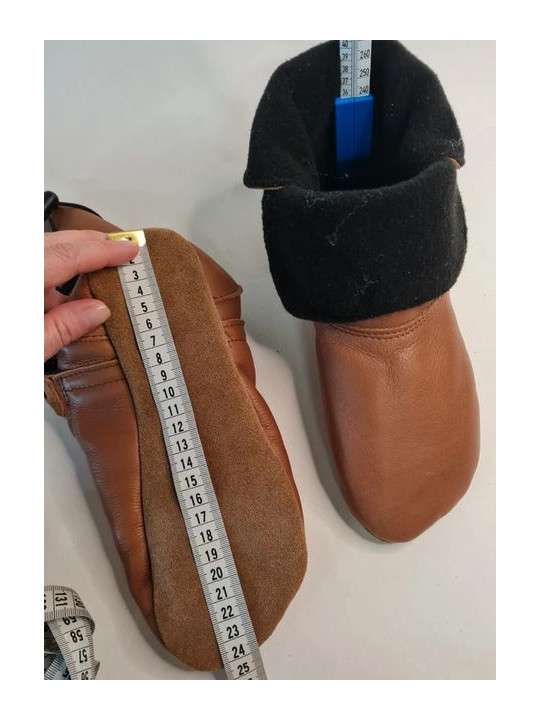 Booties leather slippers brown