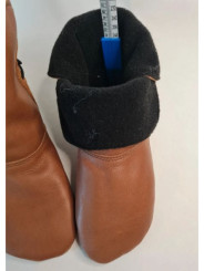 Booties leather slippers brown