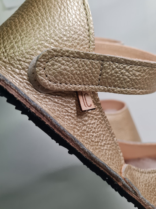 Ballerine barefoot flex cuir shine "doré "