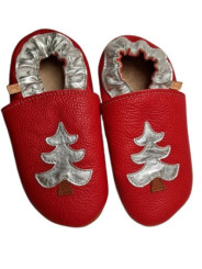 Chaussons de Noel sapin argenté