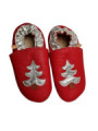 Chaussons de Noel sapin argenté