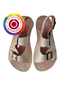 barefoot sandals leather summer woman man triple buckles