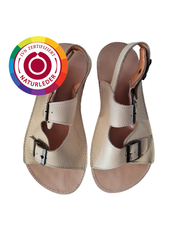 sandales barefoot cuir été femme homme trois boucles