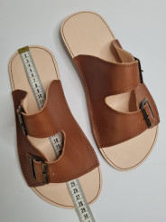Minimalist wide and soft double buckle flat sandals