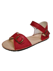 Sandales Boho cuir rouge