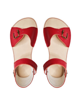 Sandales Boho cuir rouge