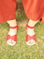 Sandals Boho leather red