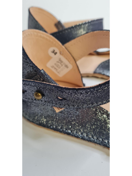 Soft leather flat sandals barefoot shoes wide