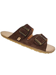 sandales barefoot cuir été femme homme double boucles