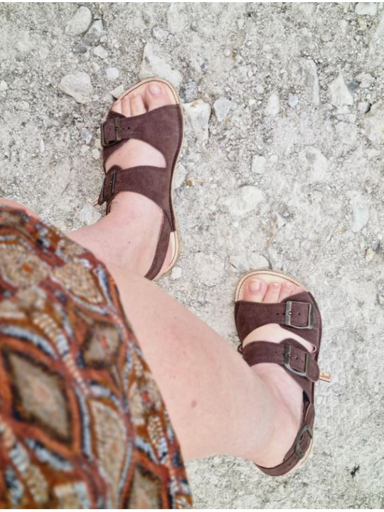 sandále barefoot koža leto zena muz tri pracky 