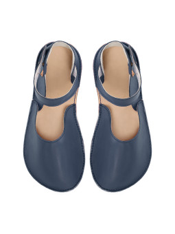 Soft leather flat sandals barefoot shoes wide