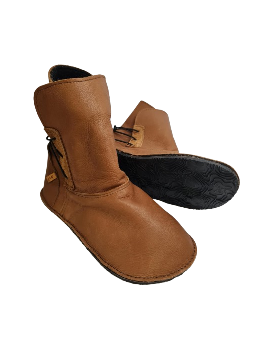 bottines barefoot en cuir avec doublure polaire semelle vibram