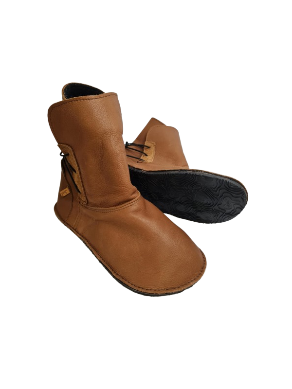 bottines barefoot en cuir avec doublure polaire semelle vibram