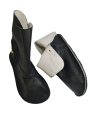 extra soft minimalist barefoot leather boots, wide and flat
