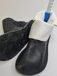 extra soft minimalist barefoot leather boots, wide and flat