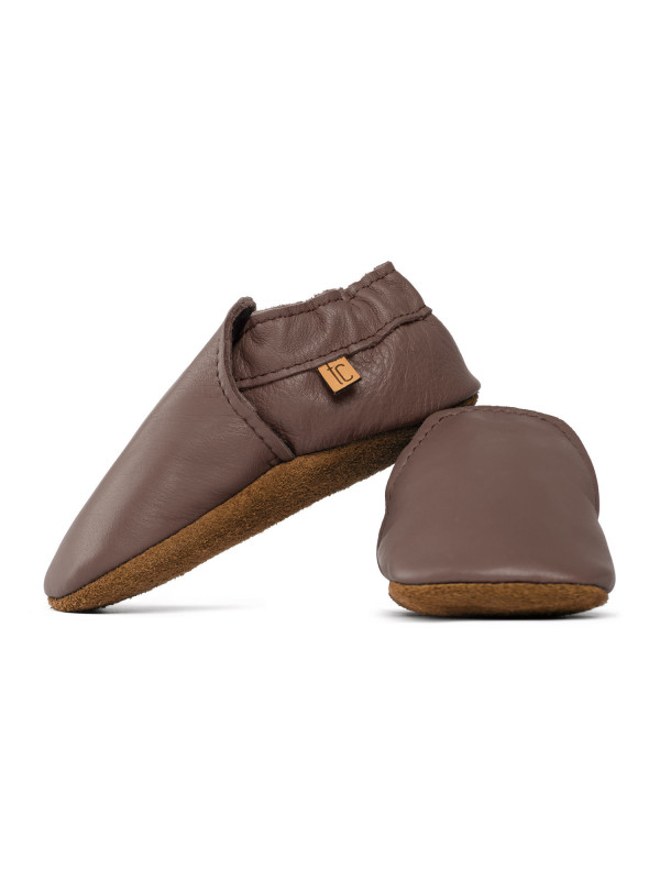 chaussons en cuir souple enfants et adultes