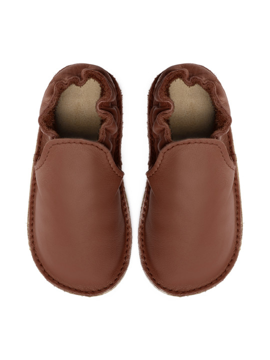 chaussures et pantoufles en cuir à semelle souple pieds nus pour enfants et adultes