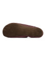 summer leather slippers dark brown