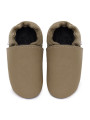 soft leather slippers for children and adults, warm lining