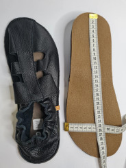 barefoot homme grand pied taille 48 été en cuir souple noir