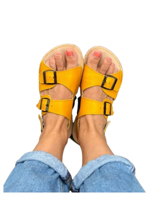 Custom made sandals with triple buckle