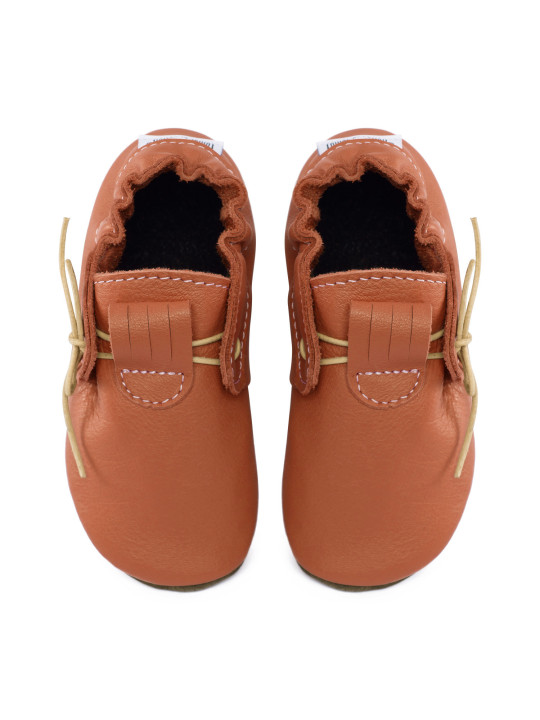 Moccasins slippers brandy