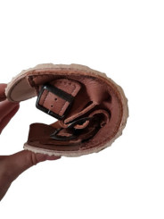 Sandales ajustables trois boucles en cuir barefoot femme homme