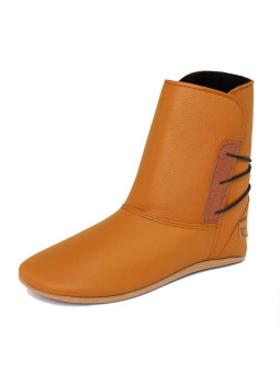 Soft leather ankle boots with soft wool-lined slippers