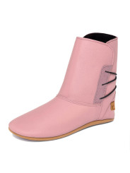 Soft leather ankle boots with soft wool-lined slippers