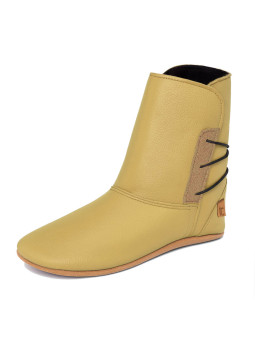 Soft leather ankle boots with soft wool-lined slippers