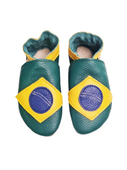 Barefoot Slippers Brazil Flag | Winter Lined Option | Tomar Creation