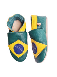 Barefoot Slippers Brazil Flag | Winter Lined Option | Tomar Creation